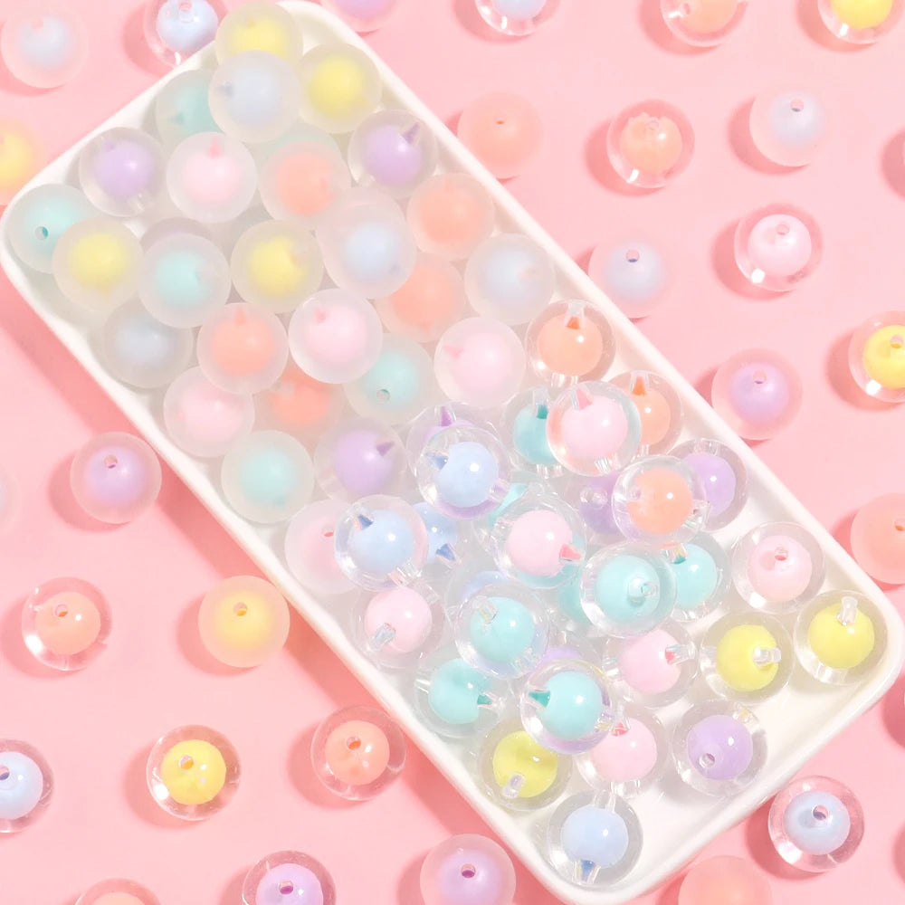 Acrylic transparent beads mixed color beads in beads loose beads for Hair Jewelry Making DIY Bracelet Necklace Chain Accessories
