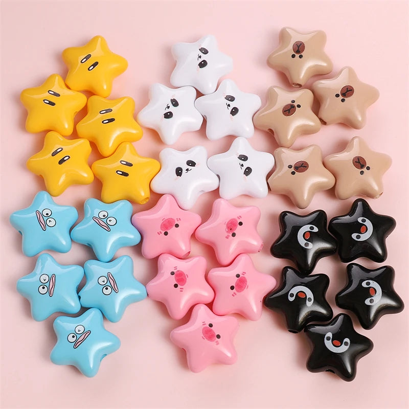 2pcs Cute Beads Cartoon Animal Star Beads For Jewelry Making DIY Earrrings Bracelet Necklace Phone Chain Hair Pin Accessories