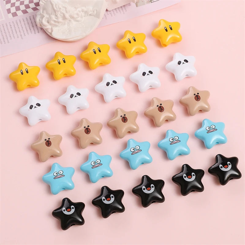 2pcs Cute Beads Cartoon Animal Star Beads For Jewelry Making DIY Earrrings Bracelet Necklace Phone Chain Hair Pin Accessories