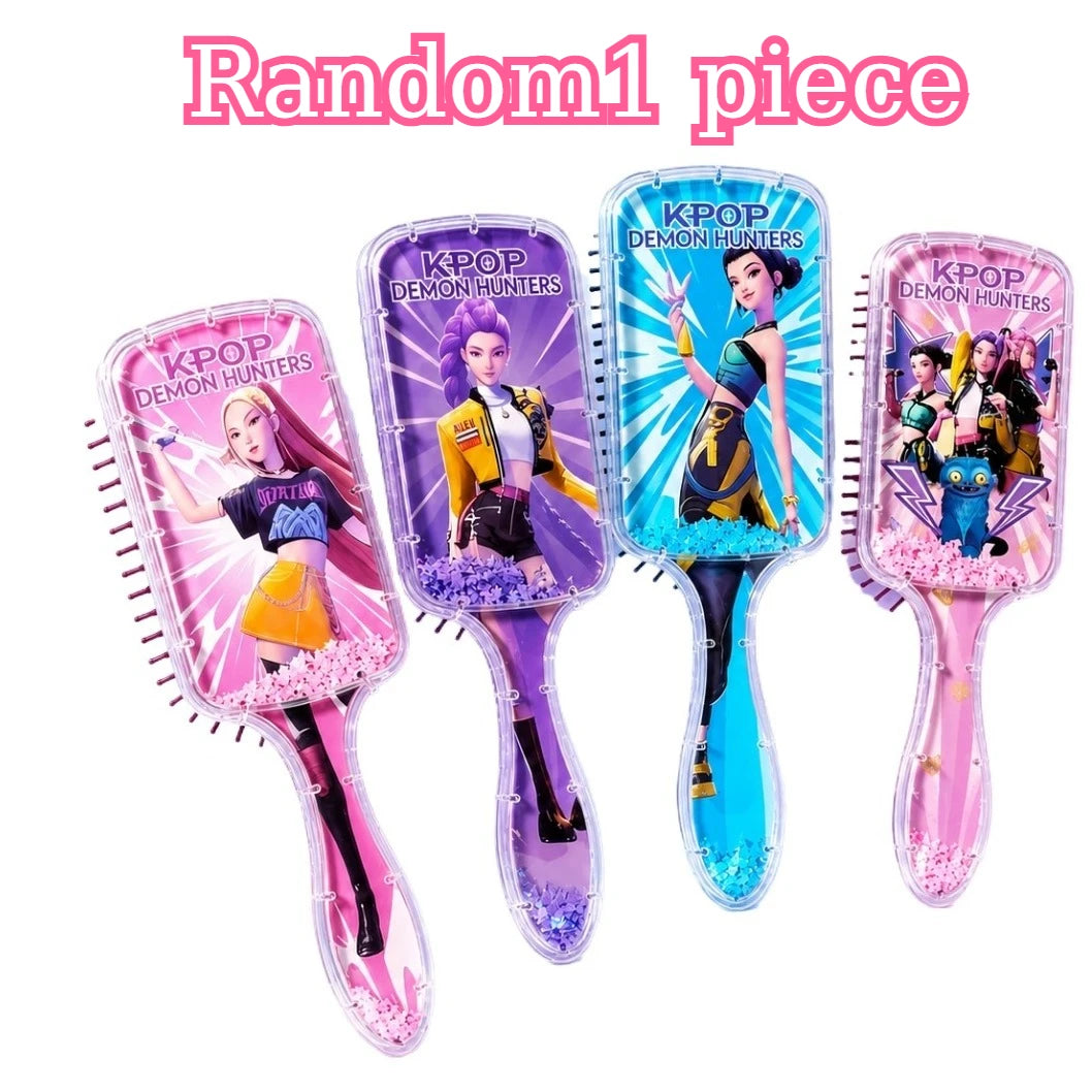 Kpop Rumi Mira Zoey Cute Cartoon Air Cushion Massage Comb Anti Slip Detangling Hair Brush for Women Daily Styling Gift