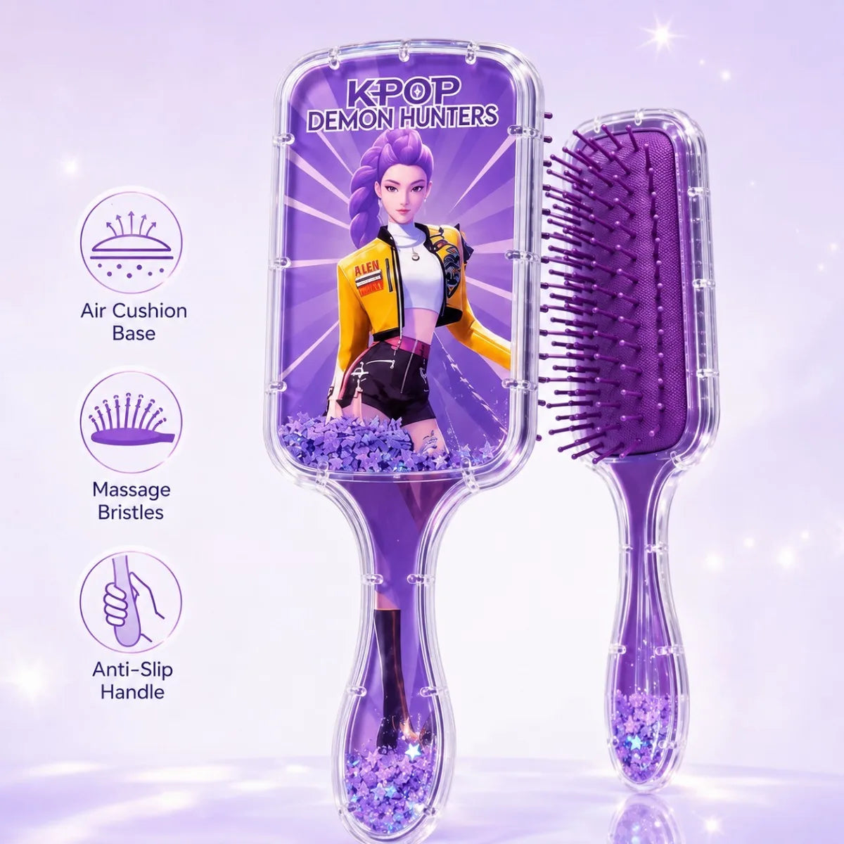 Kpop Rumi Mira Zoey Cute Cartoon Air Cushion Massage Comb Anti Slip Detangling Hair Brush for Women Daily Styling Gift