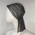 Women's Rhinestone Headband Turban Hair Jewelry Hat  Bling Crystal Head Wrap Scarf Nightclub Snood Headwear Accessories
