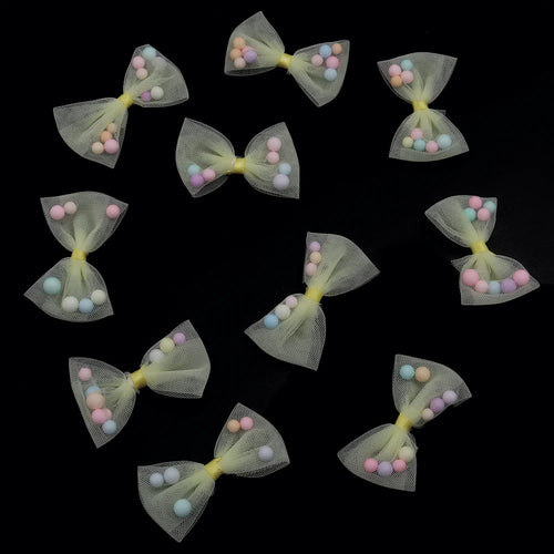 10Pcs 30x40mm Candy Color Bows Tie Applique for DIY Headwear Hair Clips Decora Clothes Hat Sewing Supplies Accessories Patches