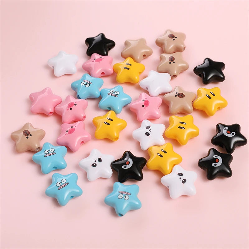 2pcs Cute Beads Cartoon Animal Star Beads For Jewelry Making DIY Earrrings Bracelet Necklace Phone Chain Hair Pin Accessories