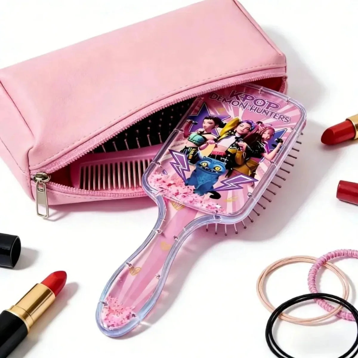 Kpop Rumi Mira Zoey Cute Cartoon Air Cushion Massage Comb Anti Slip Detangling Hair Brush for Women Daily Styling Gift