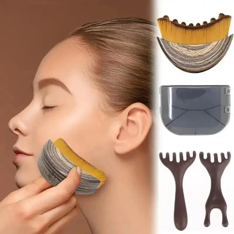 Lymphatic Contour Brush Dry Brushing Face Brush With Massage Comb Lymphatic Drainage Massager For Face Sculpting Face Skin Care