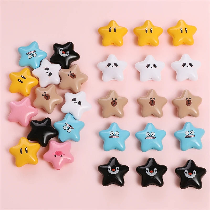 2pcs Cute Beads Cartoon Animal Star Beads For Jewelry Making DIY Earrrings Bracelet Necklace Phone Chain Hair Pin Accessories