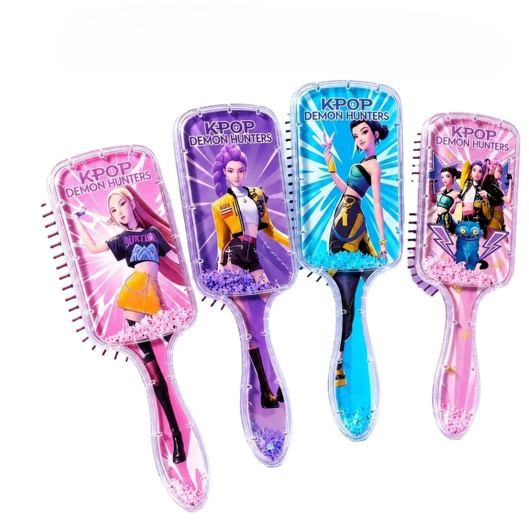 Kpop Rumi Mira Zoey Cute Cartoon Air Cushion Massage Comb Anti Slip Detangling Hair Brush for Women Daily Styling Gift