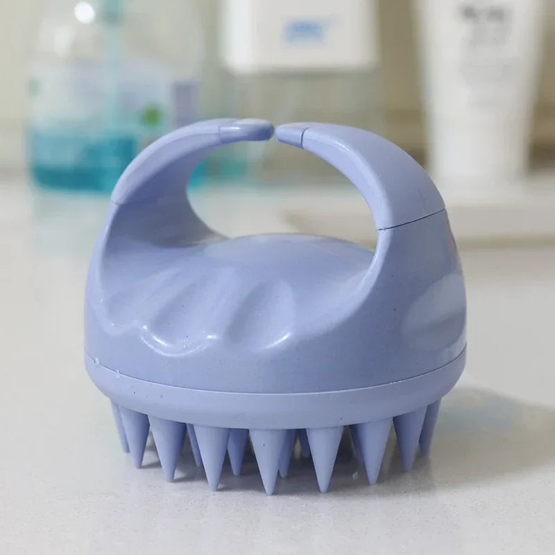 Scalp Brush Massager Sculp Scrubber Brush Wheat Straw Biodegradable Silicone Shampoo Brush Hair Scalp Massager For Hair Growth