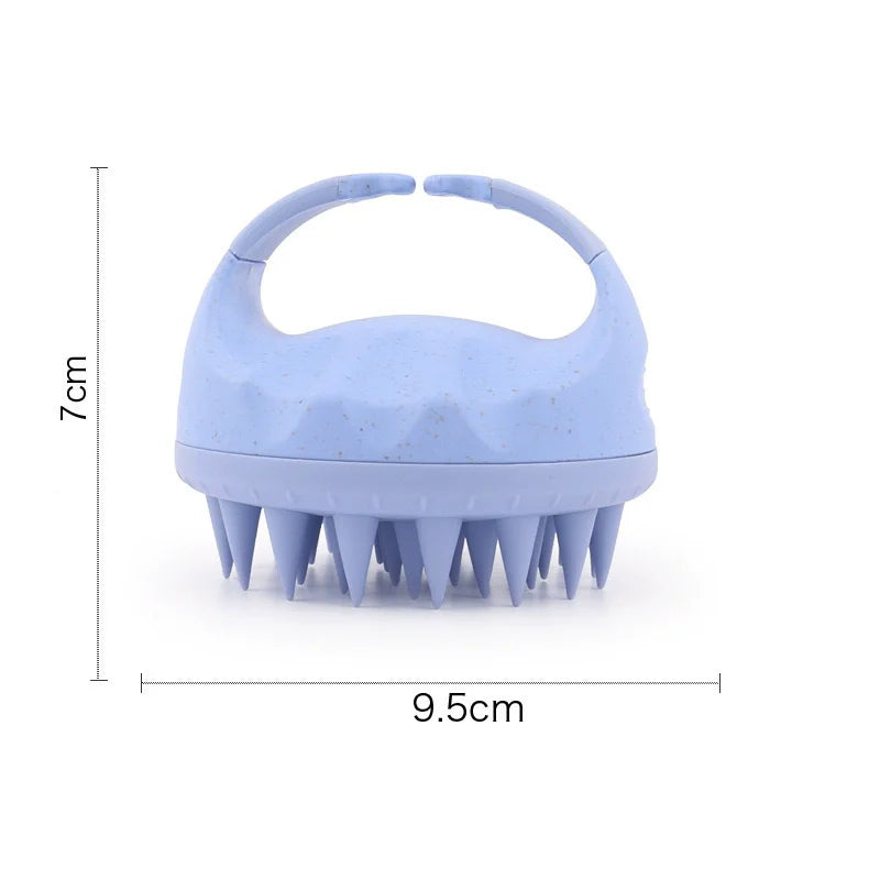 Scalp Brush Massager Sculp Scrubber Brush Wheat Straw Biodegradable Silicone Shampoo Brush Hair Scalp Massager For Hair Growth