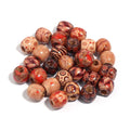 50/100Pcs Painted Natural Wooden Beads Round Big Hole Spacers Beads for Jewelry Making Fit Charm Bracelet Hair DIY Findings