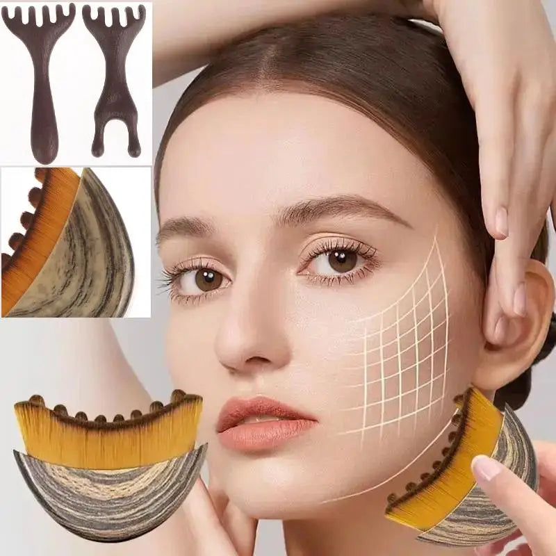 Lymphatic Contour Brush Dry Brushing Face Brush With Massage Comb Lymphatic Drainage Massager For Face Sculpting Face Skin Care