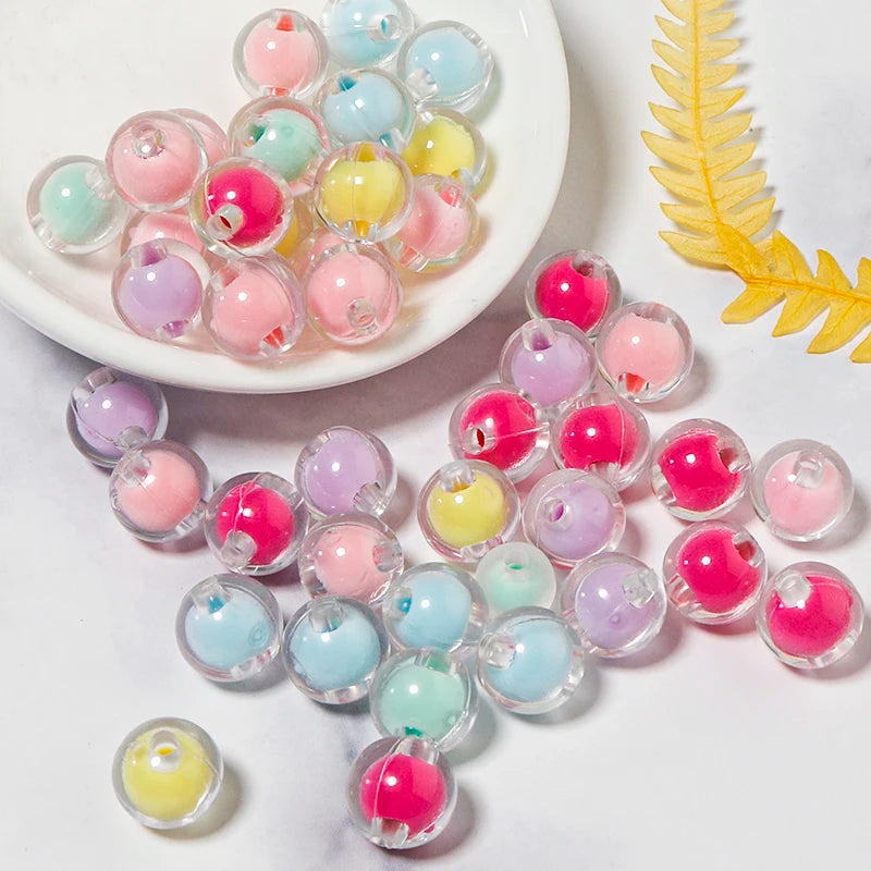 Acrylic transparent beads mixed color beads in beads loose beads for Hair Jewelry Making DIY Bracelet Necklace Chain Accessories