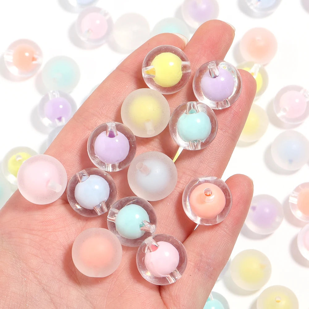 Acrylic transparent beads mixed color beads in beads loose beads for Hair Jewelry Making DIY Bracelet Necklace Chain Accessories