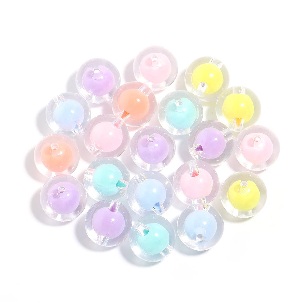 Acrylic transparent beads mixed color beads in beads loose beads for Hair Jewelry Making DIY Bracelet Necklace Chain Accessories