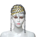 Middle Eastern style fringed rice bead hat hair accessories veil headgear glass bead belt mesh jewelry bride headdress