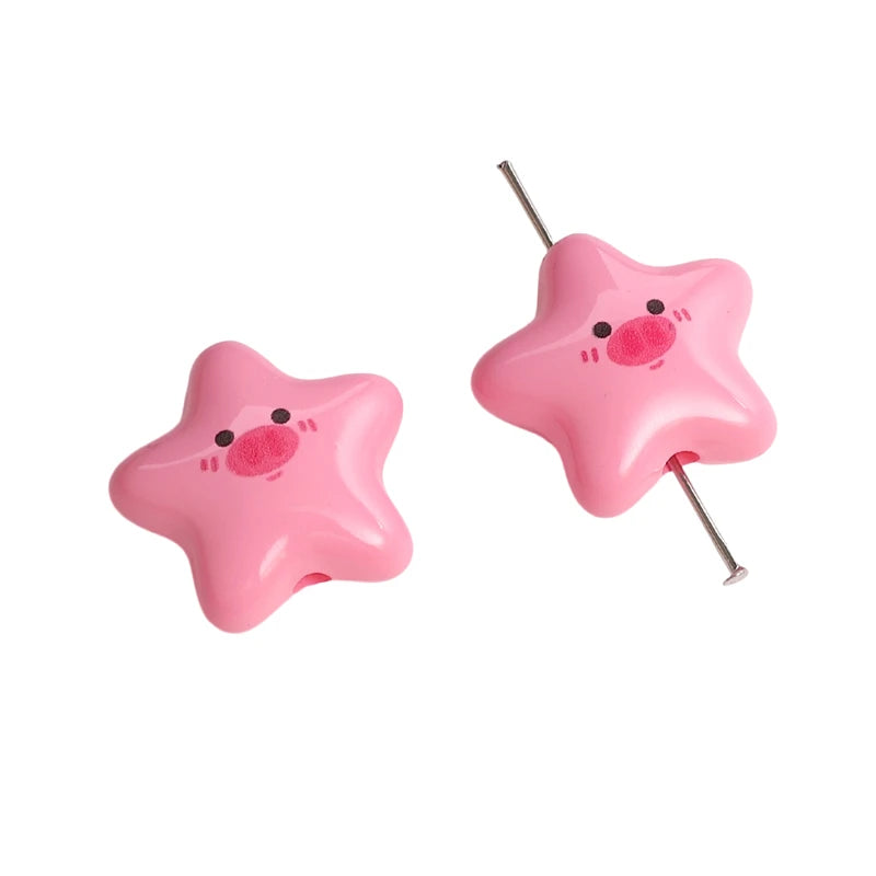 2pcs Cute Beads Cartoon Animal Star Beads For Jewelry Making DIY Earrrings Bracelet Necklace Phone Chain Hair Pin Accessories
